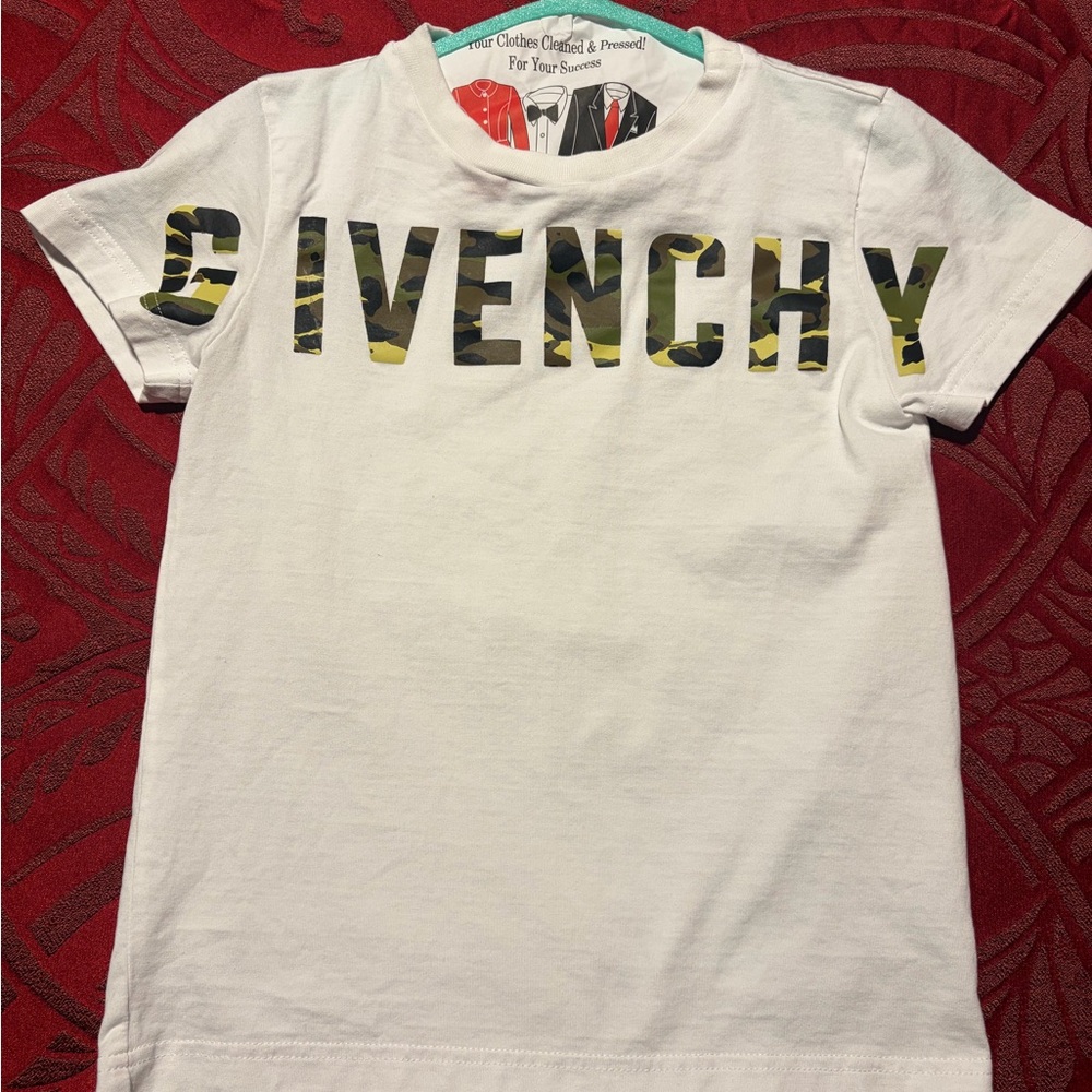 Givenchy Kids White and Camouflage T-Shirt